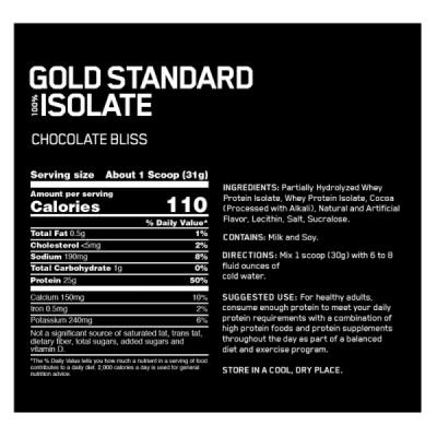 OPTIMUM NUTRITION GOLD STANDARD ISOLATE