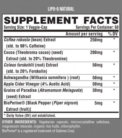 NUTREX LIPO6 NATURAL CAPS