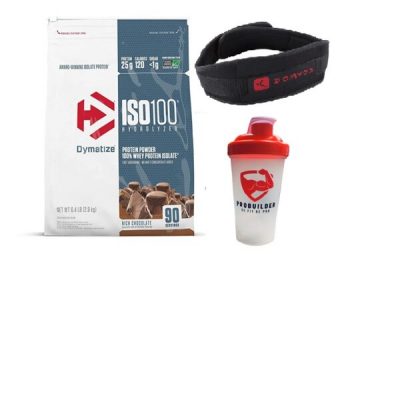 DYMATIZE ISO 6.4 LBS + GYM BELT + SHAKER