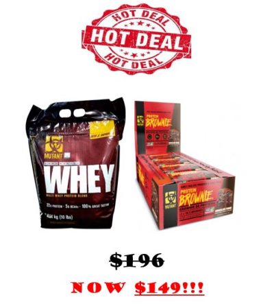 MUTANT DEAL- 10lb Whey Protein + 12x Protein Brownies