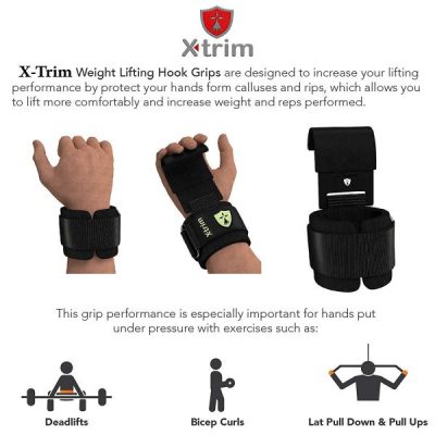 Xtrim Heavy Duty Metal Hook deadlift wraps - Image 2