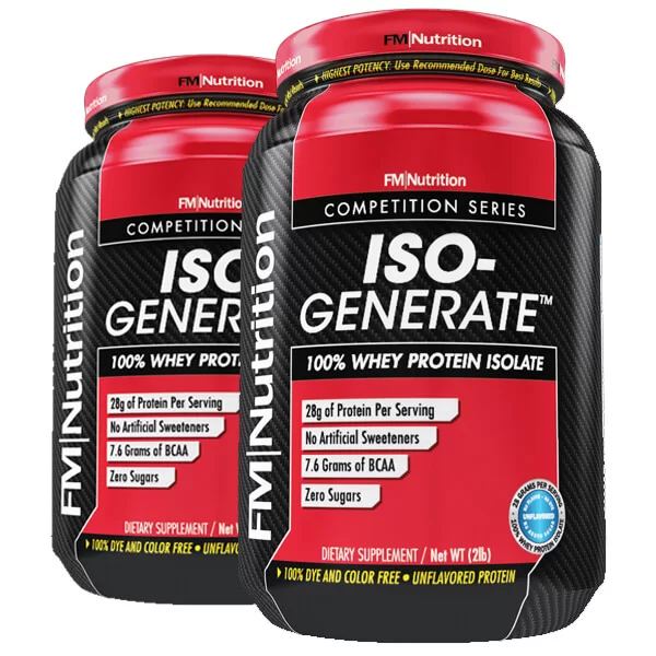 FM Nutrition ISO-Generate 100% Whey Protein Isolate 2lb (92% Pure Protein)
