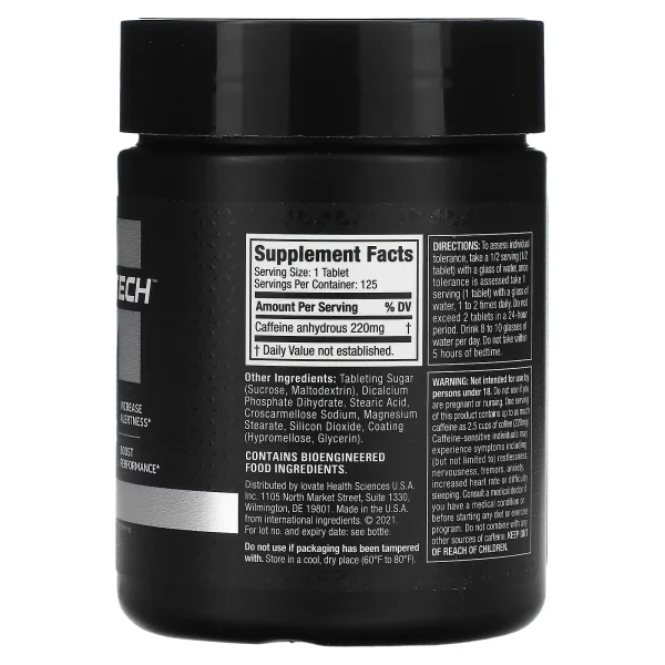 MUSCLETECH CAFFEINE CAPS -125 Caps - Image 2