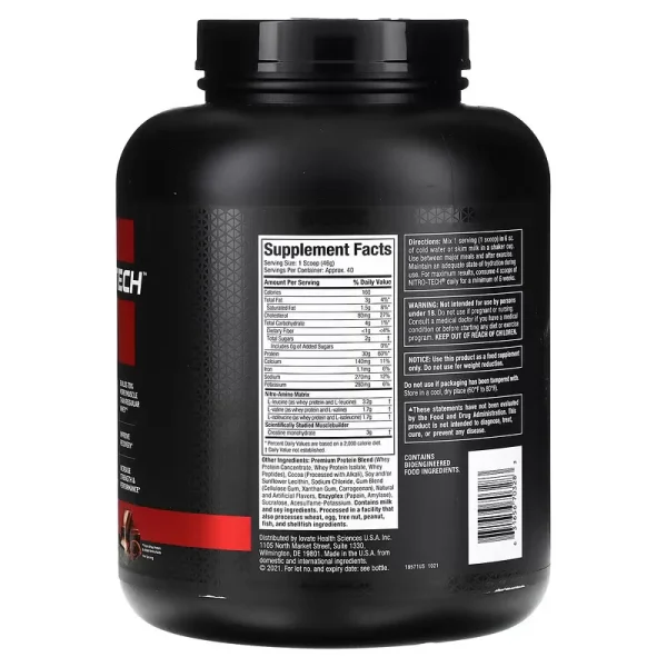 Muscletech Nitrotech Whey Protein - 4 lbs - Image 2