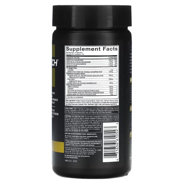 Muscletech 3-in-1 Testosterone Booster - 100 Capsules - Image 2