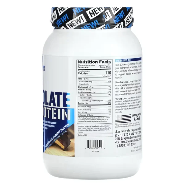 EVLution Nutrition, 100% Isolate Protein 2lb - Image 2