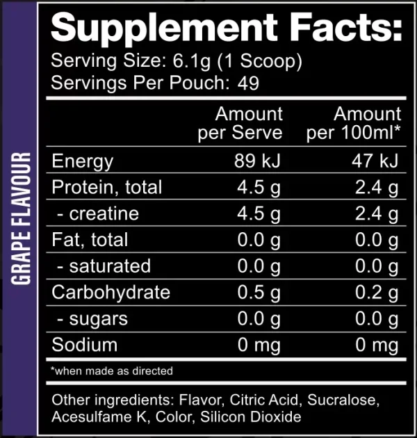 Pack Nutrition Flavoured Creatine Monohydrate 300g - Image 3