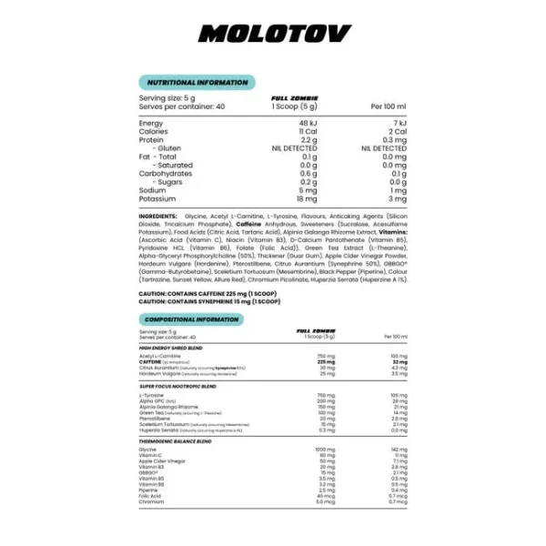 Zombie Labs Molotov Thermogenic Fat Burner - Image 2