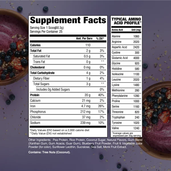 Raw Nutrition Vegan Protein 25 Serve - Acai Bowl - Image 2