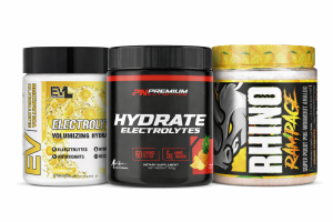 Unstoppable Hydration Pump Offer: Rhino Rampage Pre-Workout, Electrolyte Volumizing Hydration & Premium Hydrate Electrolytes 300g